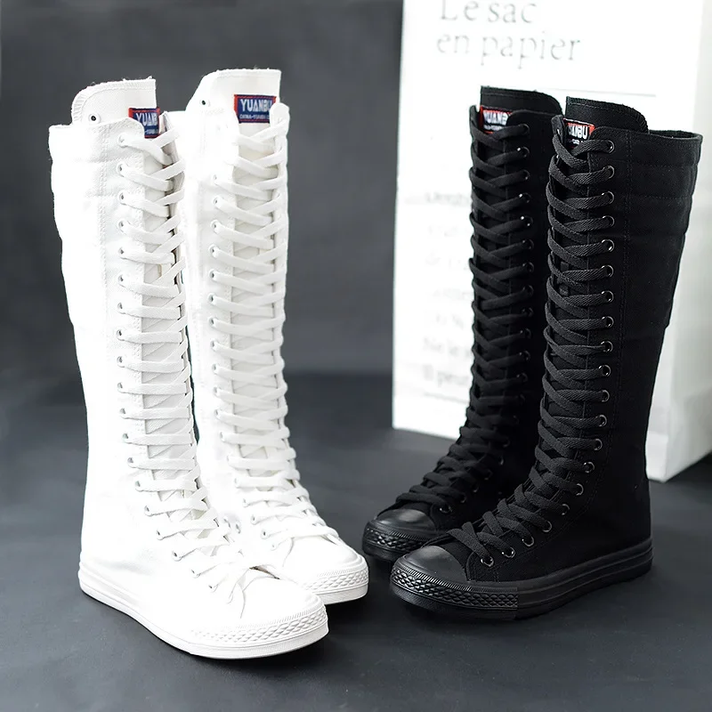 Image de Bottes en Toile Hautes pour Femmes - Style Décontracté & Confortable