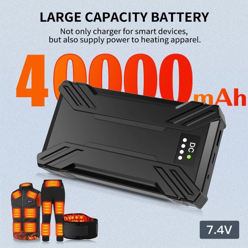 Imagen de Batería Externa 40000mAh con Chaqueta Calefactable - Calor Portátil para el Invierno