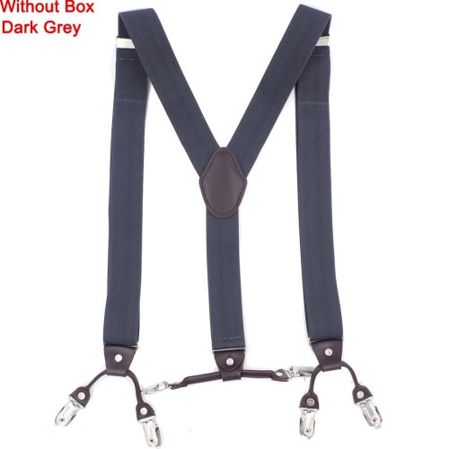 Imagen de Tirantes de moda de cuero con 6 clips para hombre, Suspensorio informal Vintage, Tirante, correa para pantalones, regalo para padre/marido, 3,5x120cm