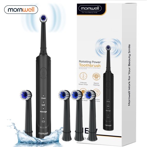 Image of Natural Sonic Electric Toothbrush for Adults – Rechargeable T37 with 3 Cleaning Modes, IPX7 Waterproof, 40,000 VPM Motor & 4 Brush Heads