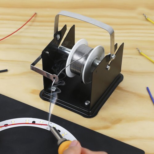 Imagen de Soporte Ajustable para Rollo de Alambre de Soldadura con Dispensador Integrado y Soporte para Pistola de Soldar – Herramienta Esencial para Soldadores Profesionales