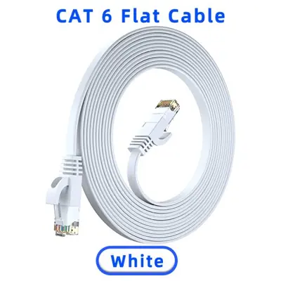 Image de Câble Ethernet CAT6 Plat - 1m à 50m - RJ45 pour Internet & Réseau