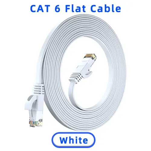Image de Câble Ethernet CAT6 Plat - 1m à 50m - RJ45 pour Internet & Réseau