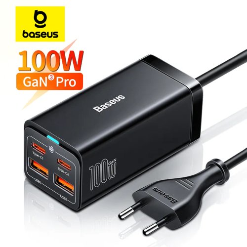 Afbeelding van Baseus Gan3 100 65W Desktoplader met Snel Opladen QC 3.0/4.0 en USB-C voor iPhone 15, Huawei, Xiaomi, MacBook en Laptop