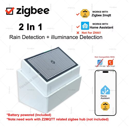 Immagine di Sensore Pioggia Zigbee 2 in 1 - Monitoraggio in Tempo Reale