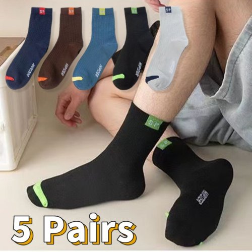 Image de Chaussettes Homme Hautes Anti-Transpiration - 5 Paires