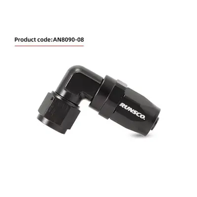 Image de Raccord Pivotant 90° en Aluminium Noir - AN6, AN8, AN10