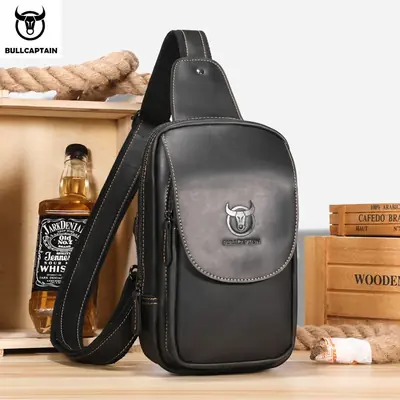 Image de Sac Bandoulière Homme en Cuir de Cheval - Style Rétro & Pratique