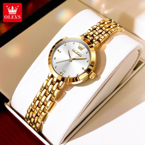 Image of Elegant Gold Women's Quartz Watch – Luxury Fashion Waterproof Wristwatch for Ladies