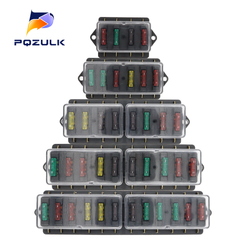 Image of Universal 4-12 Way ATO Blade Fuse Box Holder for 12V/24V Motorcycle, E-Bike, and ATV Electrical Systems with 22mm Handlebar Mount