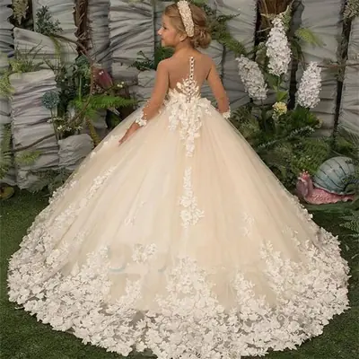 Image de Robe Princesse Fleurie en Dentelle pour Filles
