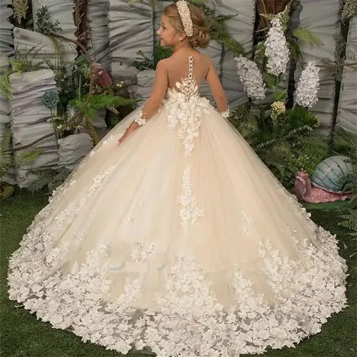 Image de Robe Princesse Fleurie en Dentelle pour Filles