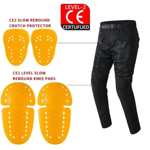 Image de Pantalon de Moto avec Protection CE pour Genoux et Hanches