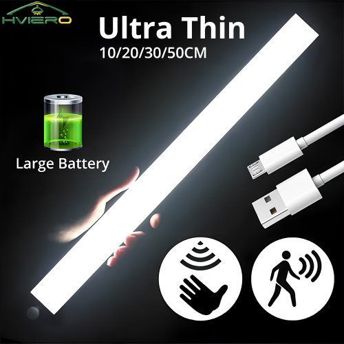 Image of Smart Touch LED Night Light with Wireless Motion Sensor – USB Rechargeable, Energy-Efficient Decorative Lamp for Kitchen, Wardrobe, Closet & Living Room