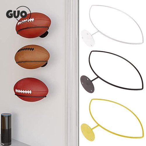 Imagen de Estante de Hierro Montado en Pared para Sala de Estar y Dormitorio – Soporte de Exhibición para Pelotas de Rugby, Baloncesto y Fútbol con Ahorro de Espacio
