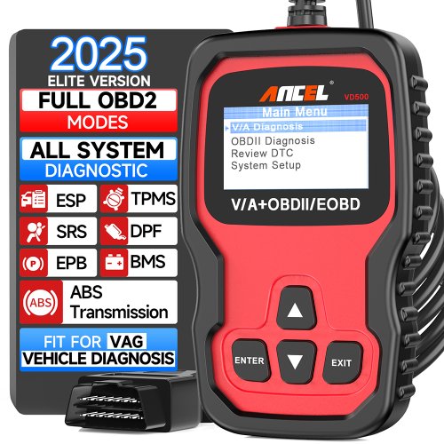 Image of ANCEL VD500 OBD2 Scanner for VW, Audi, and VAG Vehicles – Full System Diagnostic Tool with Oil Reset, EPB, DTC, TP, ABS, SRS Code Reading