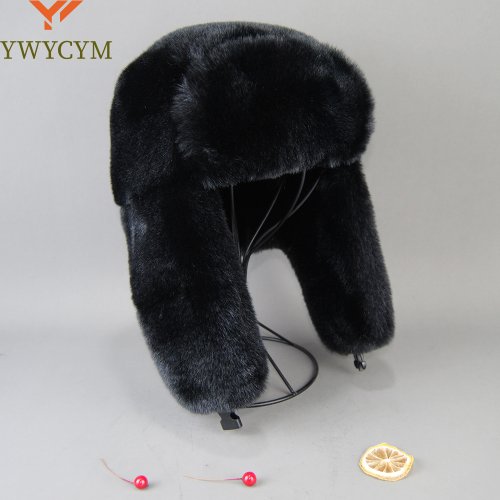 Immagine di Cappello Invernale in Pelliccia Finta di Coniglio Rex Bianca, Berretto Unisex di Lusso per Uomo e Donna, Stile Bomber 2025