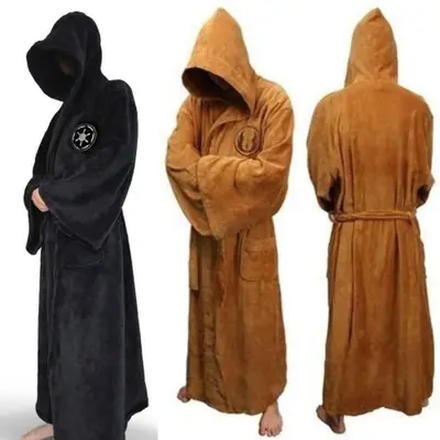 Image de Peignoir Homme Flanelle Épais à Capuche - Style Jedi & Empire