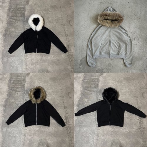 Bild von Y2K Hoodie mit Pelzkragen – Trendiger Herren-Sweatshirt