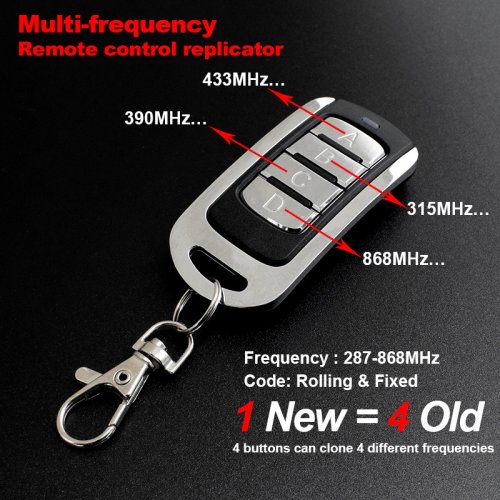 Imagen de Duplicador Multifrecuencia 280/868 MHz con Código Fijo y Rodante para Puerta de Garaje - Transmisor de Mano con Control Remoto 433 MHz
