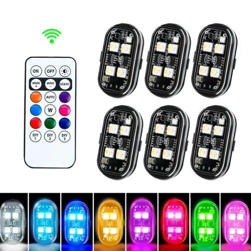 Imagen de Luz LED Inalámbrica RGB con Flash Estroboscópico para Aviones, Helicópteros y Motocicletas - Carga por USB, Ideal para Advertencias y Decoración