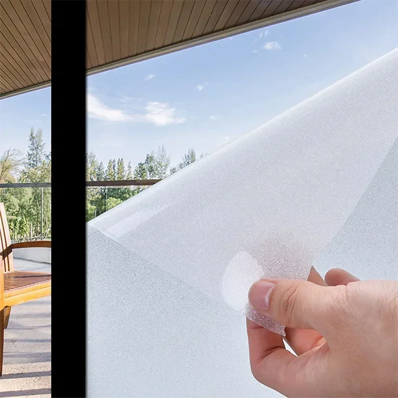 Immagine di Pellicola per finestre Pellicola per privacy per finestre in vetro smerigliato Nessuna colla Pellicola per privacy per finestre del bagno Pellicola per privacy statica Non adesiva Blocco solare Calore