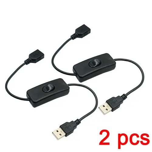 Image de Câble USB avec interrupteur - Extension pratique pour lampes, ventilateurs et casques