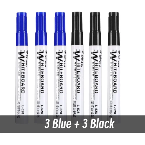 3 blauw 3 zwart
