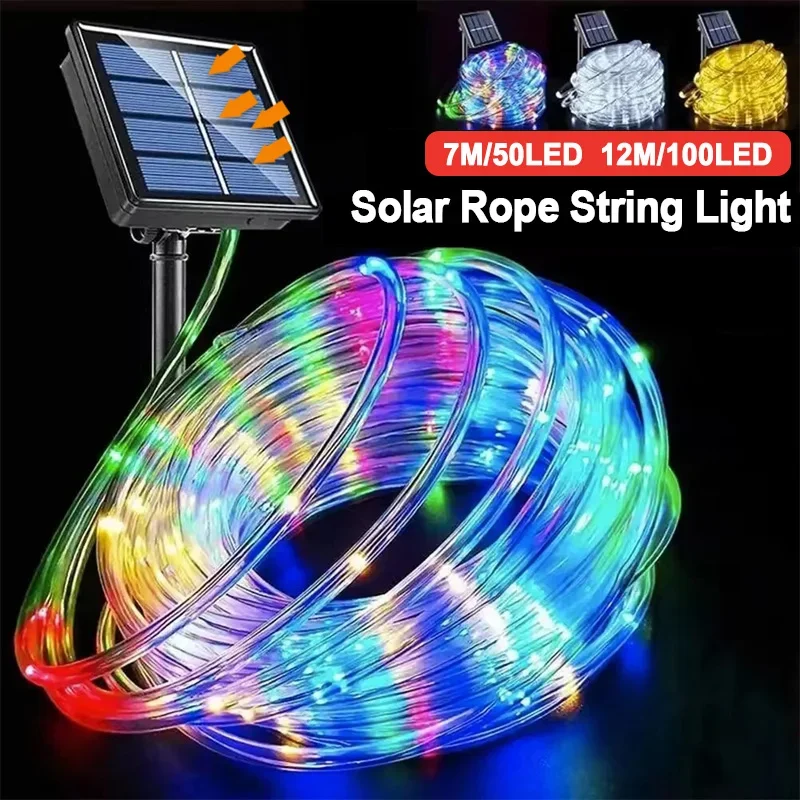 Zdjęcie Lampki solarne LED wodoodporne w kształcie węża – girlanda świąteczna do ogrodu i dekoracji domu na zewnątrz