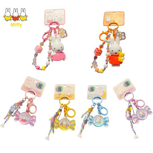Afbeelding van Kawaii Anime Nijntje Konijn Sleutelhanger - Creatieve DIY Pop Cutegirlish Cartoon Accessoire voor Schooltas en Cadeau