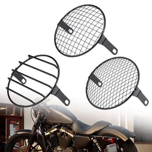 Bild von 6,5 Zoll Motorrad Universal Vintage Scheinwerfers chutz Retro Grill Licht Lampe Abdeckung Chopper Cafe racer Motorrad Teile