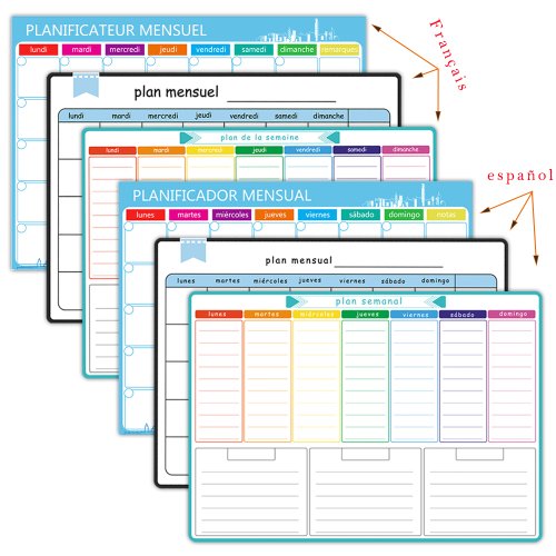Planificateur Magnétique A3 - Calendrier Effaçable pour Réfrigérateur