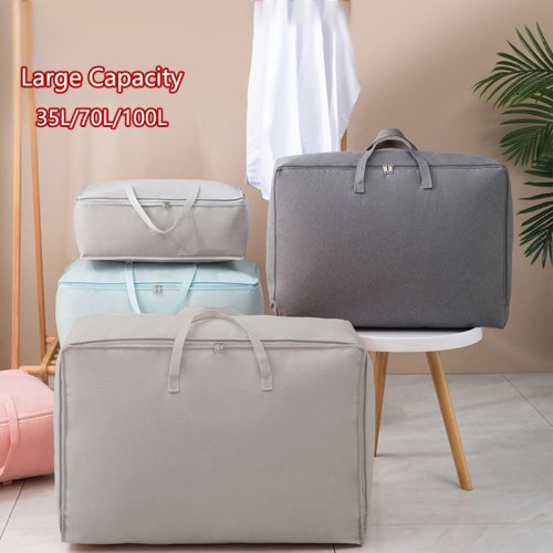 Imagen de Bolsa de Almacenamiento para Edredones y Ropa con Gran Capacidad - Organizador de Dormitorio en Material No Tejido, Ideal para Guardar Ropa, Mantas y Artículos Diversos