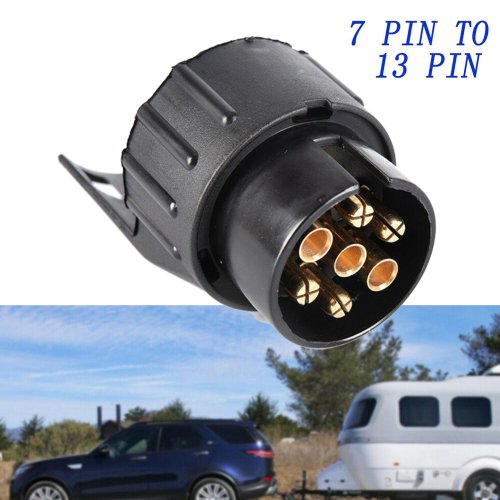 Zdjęcie 7-Pin do 13 wtyk pinowy Adapter złącze do przyczepy 12V holowniczy wodoodporne korki Adapter gniazda akcesoriów do samochodów ciężarowych