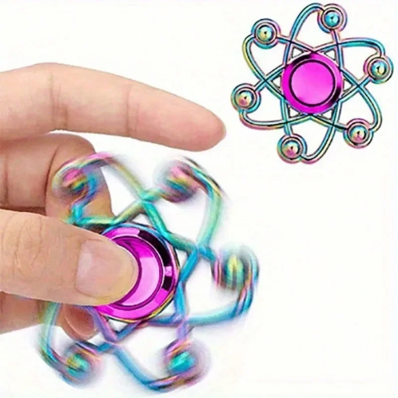Bild von Premium Rainbow Fidget Spinner Hochgeschwindigkeits-Metallspinner mit buntem Fingerdesign und perfekte Geburtstags- oder Weihnachtsgeschenkidee