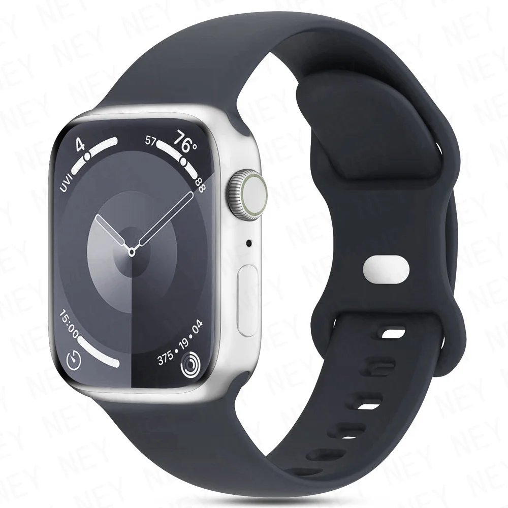 Imagen de Correas de reloj para Apple Watch, pulsera de silicona de 46mm, 44mm, 40mm, 45mm, 41mm, 42-38mm, serie iwatch 10, 8, 7, se 4, 5, 6, 9, ultra 2, 49mm