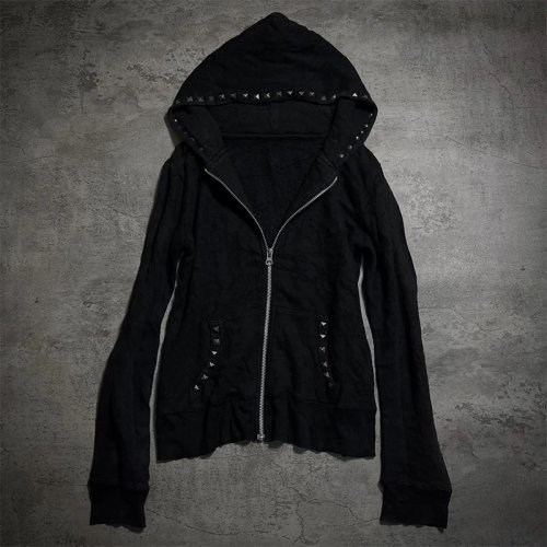 Immagine di Felpa con Cappuccio con Zip Y2K: Streetwear Grunge Goth, Stampa Grafica Retro Punk, Abbigliamento Hip Hop Oversize per Donne