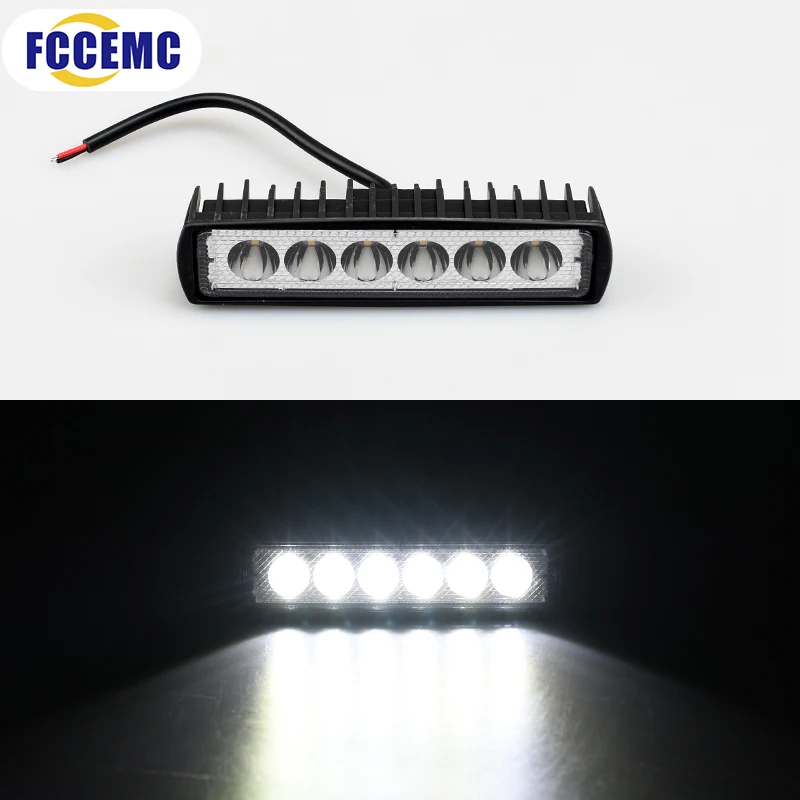 Afbeelding van 6 LED Motorfiets Werklamp - Hoge Heldere Spotlight voor Offroad, Auto, Vrachtwagen en Mistkoplampen met DRL - 12V