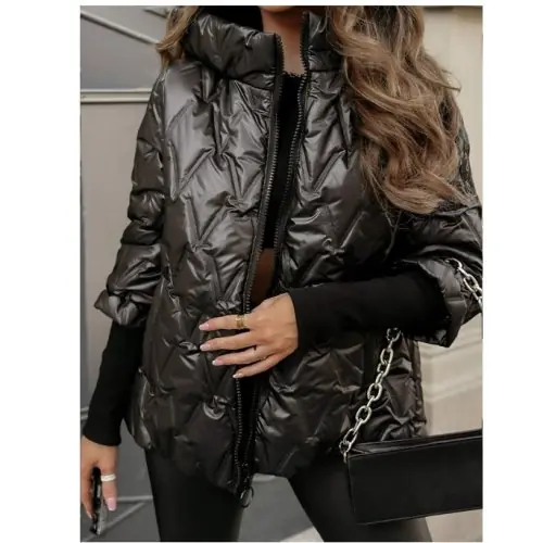 Image de Manteau Hiver Chaud à Capuche - Patchwork Coton