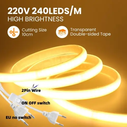 Image de Ruban LED COB 230V - Éclairage Flexible IP65