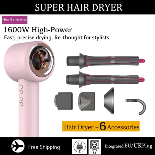 Bild von Professioneller Haartrockner mit Negativ-Ionen-Technologie – Schnell trocknend, blattlos, konstante Temperatur für perfekte Haarpflege im Salon-Stil