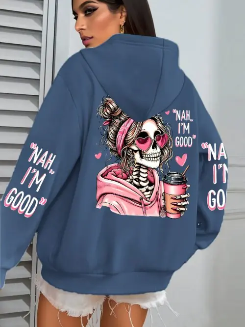 Image de Sweat à Capuche Imprimé Drôle Femme - Multicolore & Confortable