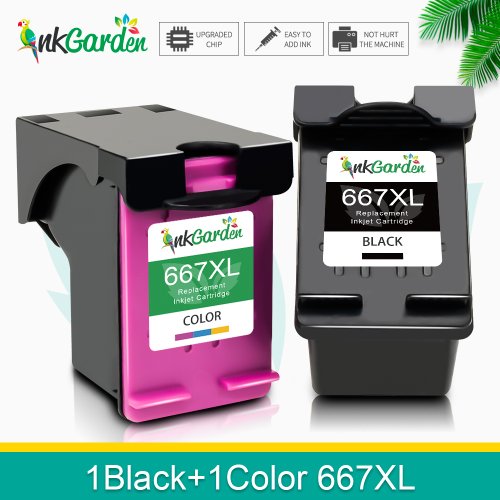 Immagine di Cartucce d'inchiostro compatibili INKGARDEN 667XL per stampanti HP DeskJet 1275, 2374, 2375, 2376, 2775, 2776, 6475 - Alta qualità e durata prolungata