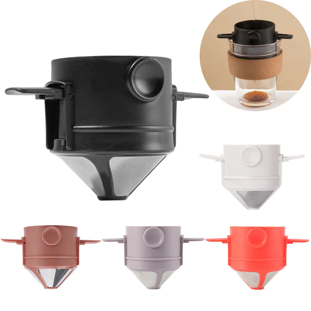 Afbeelding van Opvouwbare Draagbare Koffiefilter van Roestvrij Staal – Herbruikbaar Papierloos Gietover Koffiezetapparaat voor Koffie en Thee