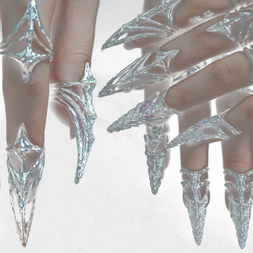 Bild von Stilvolles Gothic Punk Schmuckset mit Metall-Nagelabdeckung, Knochenring und Multilayer-Fingerreifen – Perfekt für Rock, Cosplay und Maschinen-Maniküre