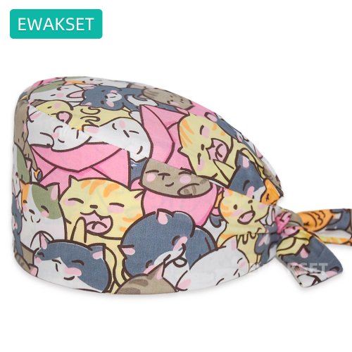 Afbeelding van Roze Kattenpatroon Chirurgische Pet voor Dames & Heren