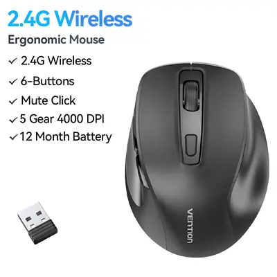 Image de Souris Ergonomique Sans Fil 4000 DPI - Bluetooth & 2.4G