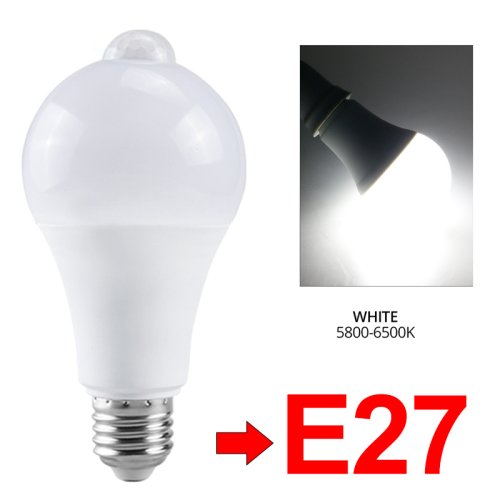 Bombilla LED con Sensor de Movimiento por Radar de Microondas 220V E27 12W, Lámpara Inteligente con Deteción Automática para Escaleras y Hogar