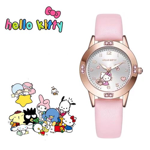 Immagine di Orologio da Polso per Bambini Sanrio Hello Kitty, Kuromi, Cinnamoroll e My Melody – Design Kawaii con Movimento al Quarzo – Regalo Perfetto per Ragazze e Bambini