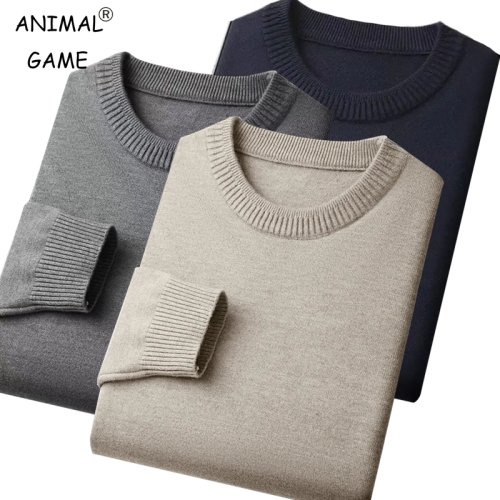 Afbeelding van Herensweater met Ronde Hals - Slim Fit Lichtgewicht Gebreide Trui in Streetwear Stijl voor Casual Mode